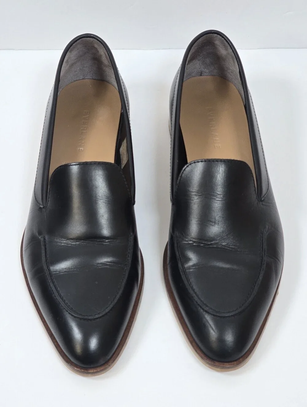 Everlane The Modern Loafer Black Italian Leather Sz.9.5 Pointed Toe Flats